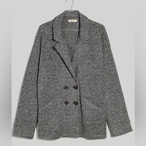 Madewell Jackets & Blazers - Madewell Brushed Knit Redford Blazer in Houndstooth Check NWT Size Small